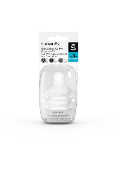 SUAVINEX - Physiological Teat M Flow Silicone 2 Units