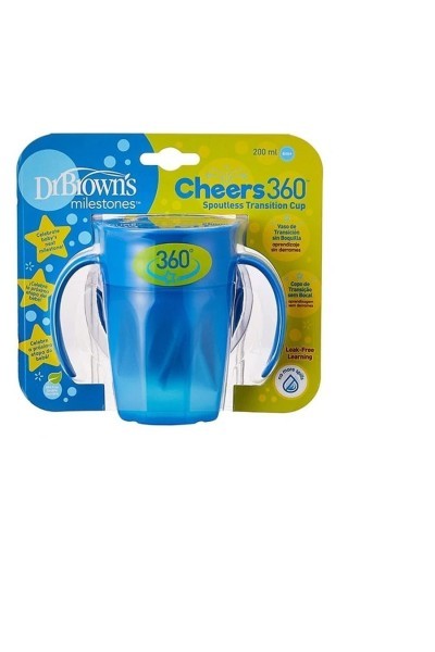 DR. BROWN'S - 360 Tumbler Without Spout Blue With Handles 200ml