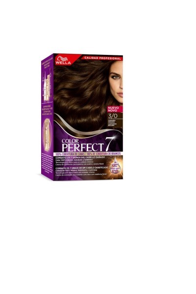 Wella Color Perfect 7 100 Cobertura De Canas 3-0-Marrón Oscuro