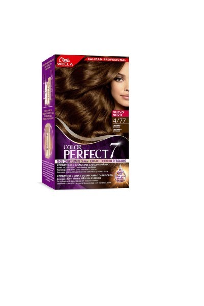 Wella Color Perfect 7 100 Cobertura De Canas 4-77-Castaño Aterciopelado