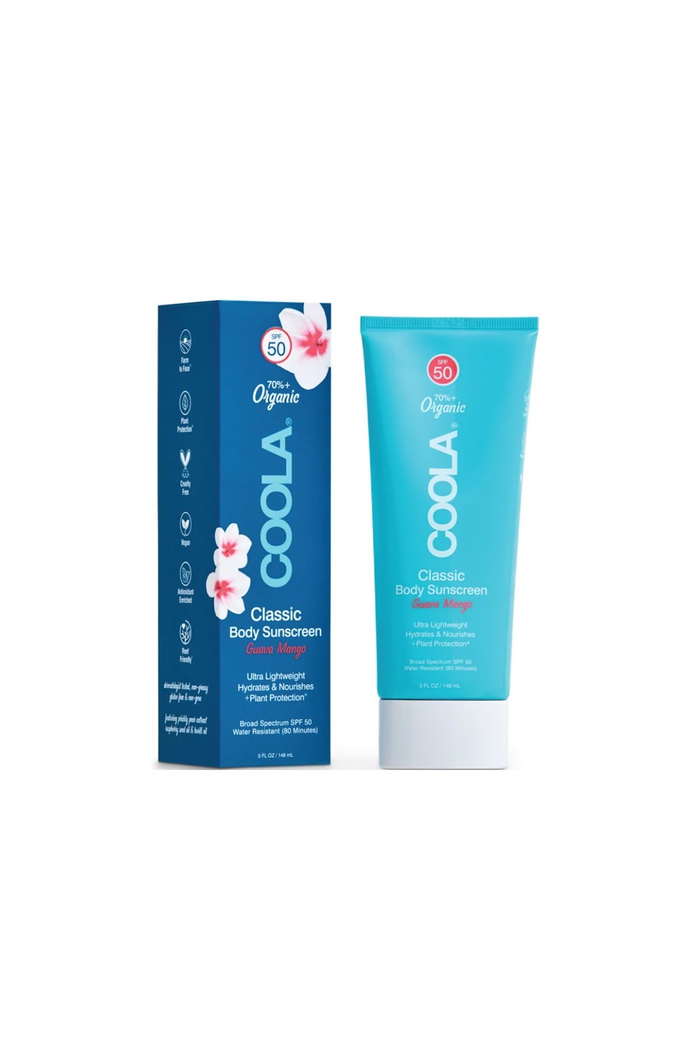 Coola Classic Body Organic Sunscreen Guava Mango Lotion Spf50 148ml