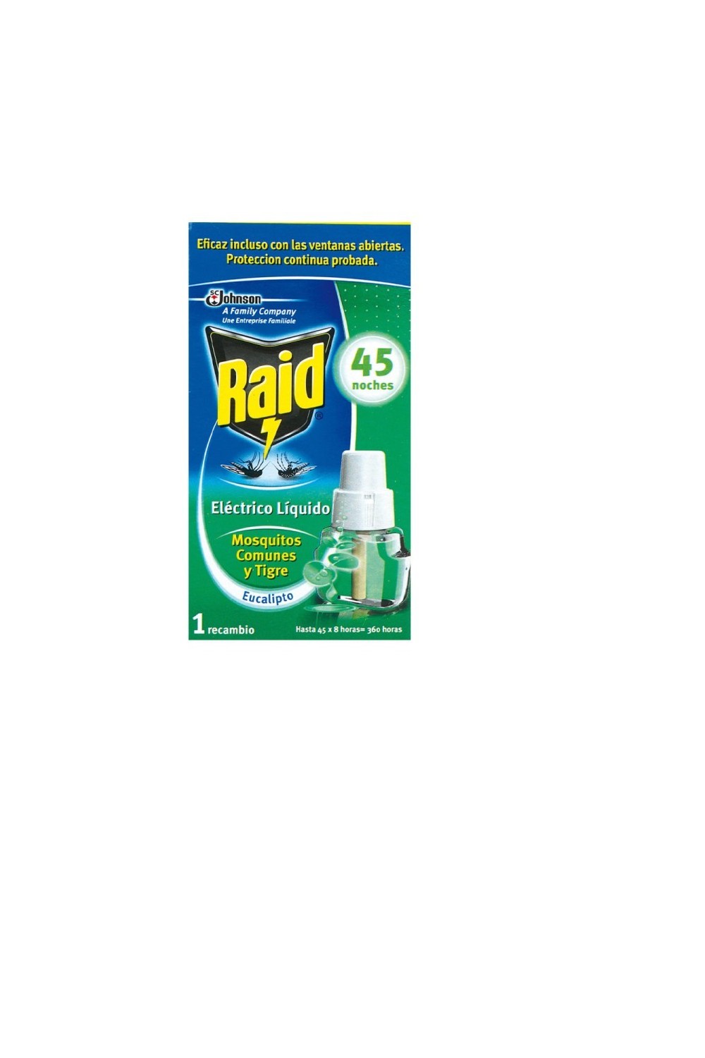 Raid Proteccion Antimosquitos Eucalipto Recambio 45 Noches