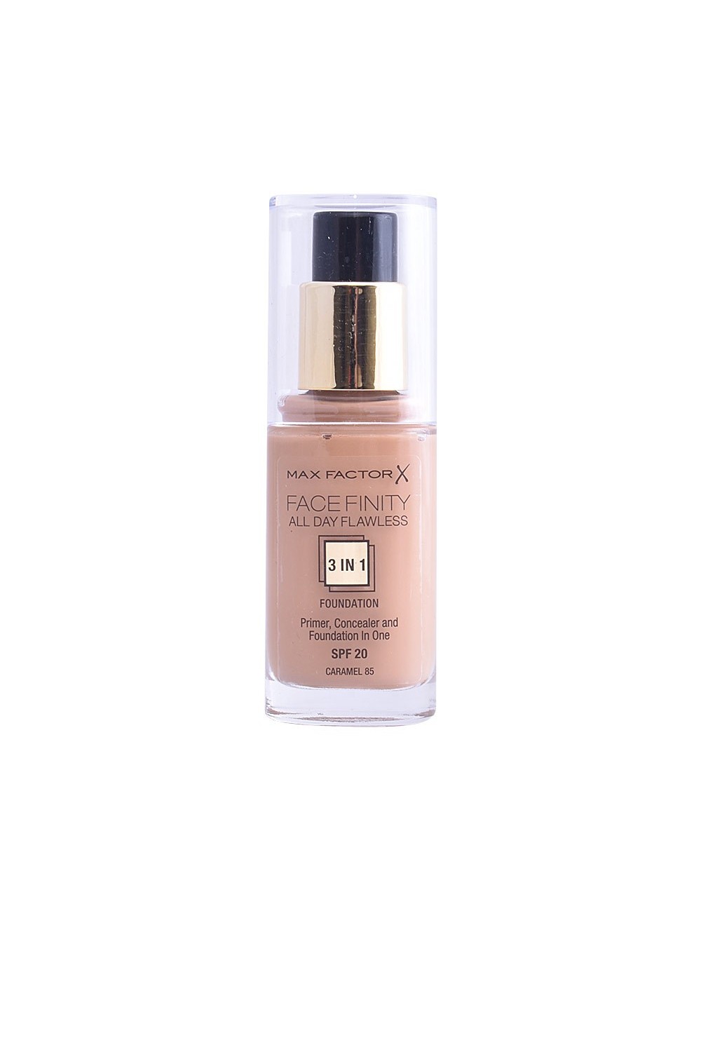 Max Factor Facefinity 3 In 1 Primer, Concealer And Foundation Spf20 85 Caramel 30ml