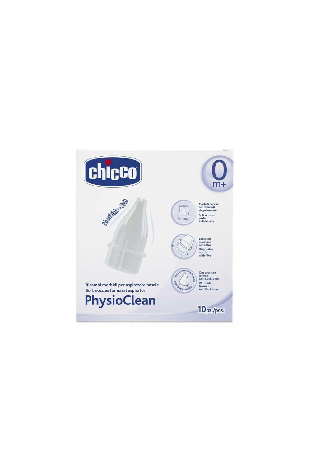 Chicco PhysioClean Soft Nozzles For Nasal Aspirator 0M+ 10 Units