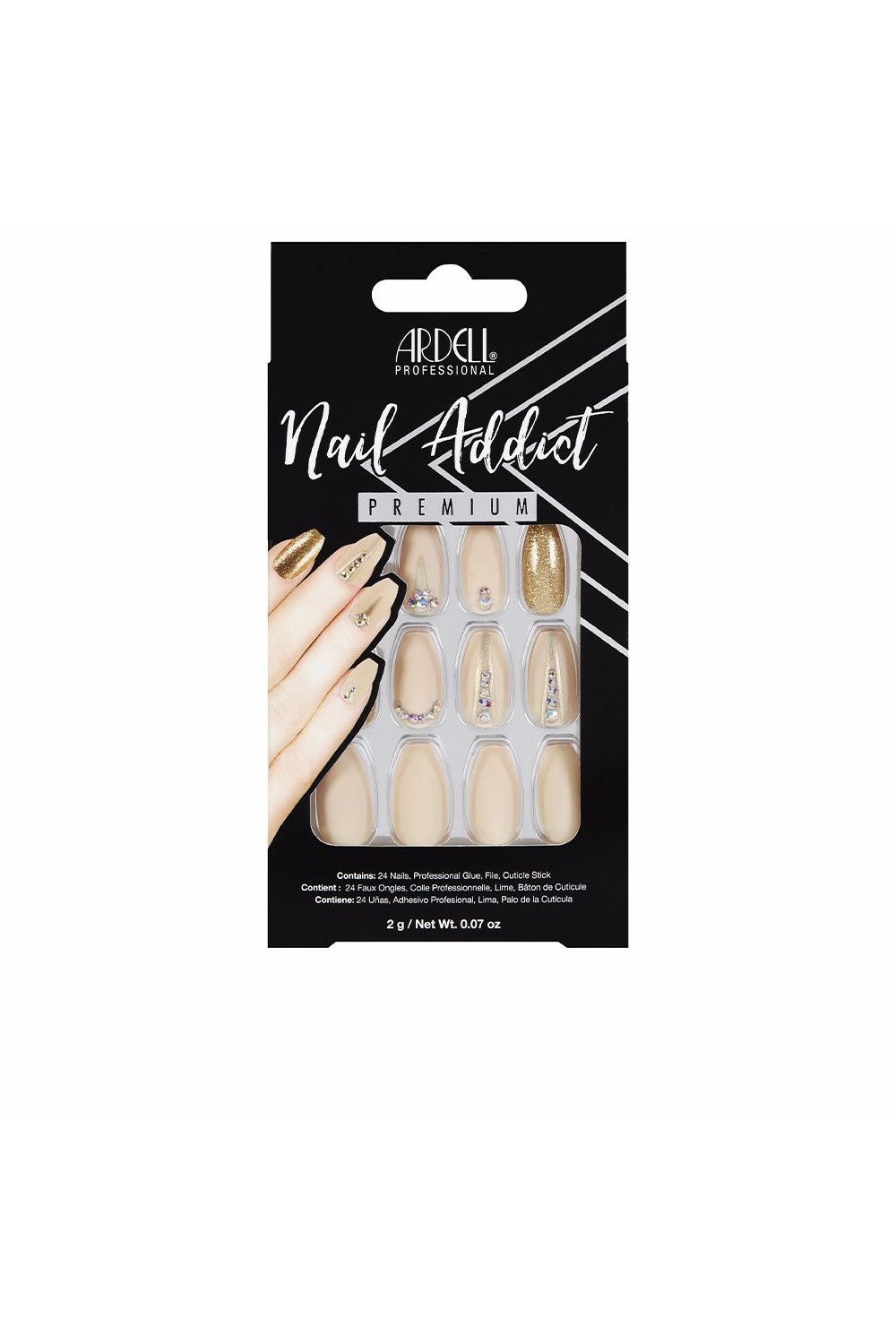 Ardell Nail Addict Nude Jeweled False Nails