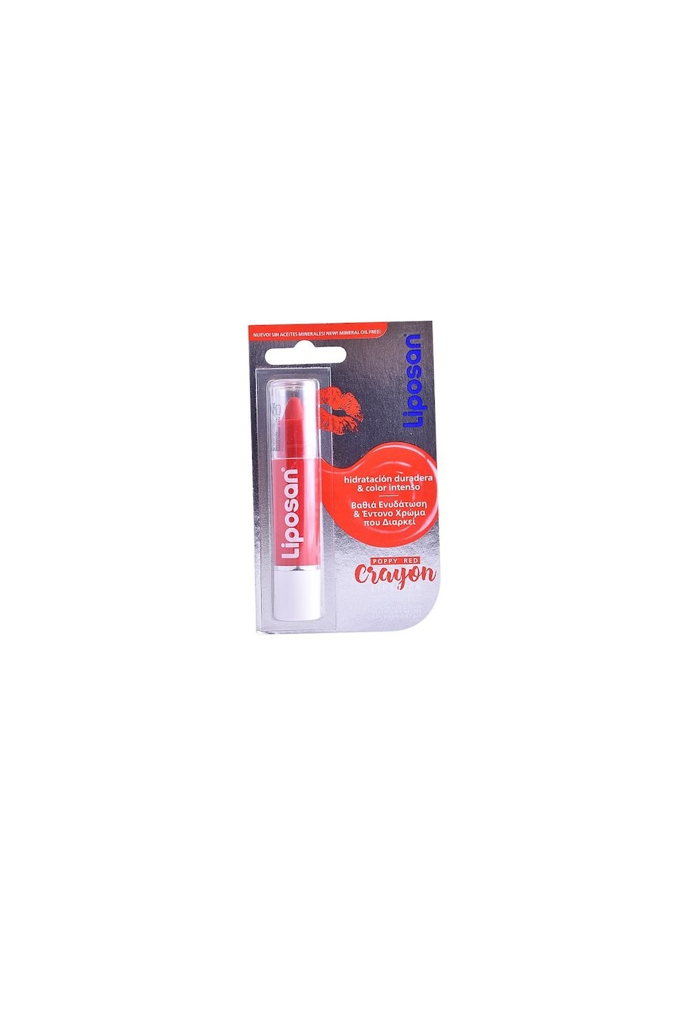 Liposan Crayon Lip Balm With Colour Poppy Red