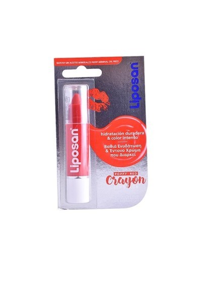 Liposan Crayon Lip Balm With Colour Poppy Red