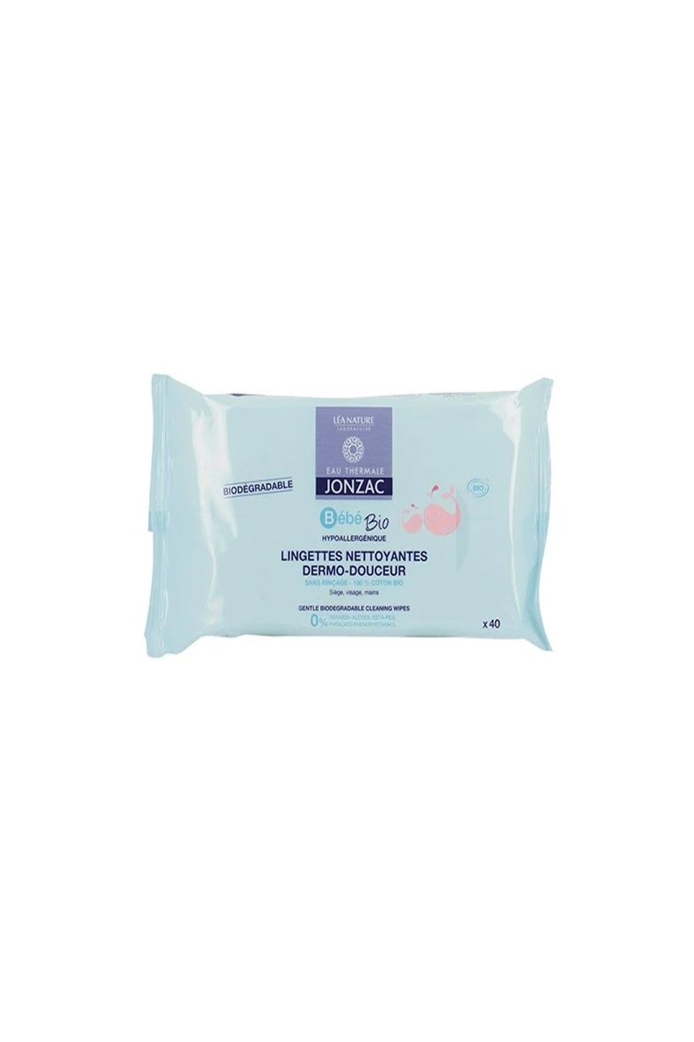 Jonzac Bébé Bio Gentle Biodegradable Cleansing Wipes x40