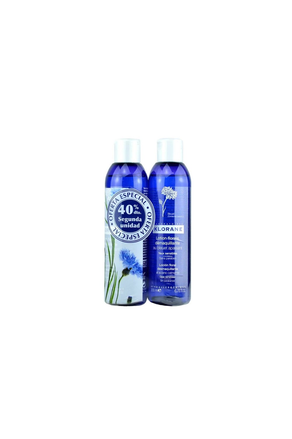 Klorane Cornflower Sensitive Eye Make-up Remover 2x200ml Set 2 Pieces