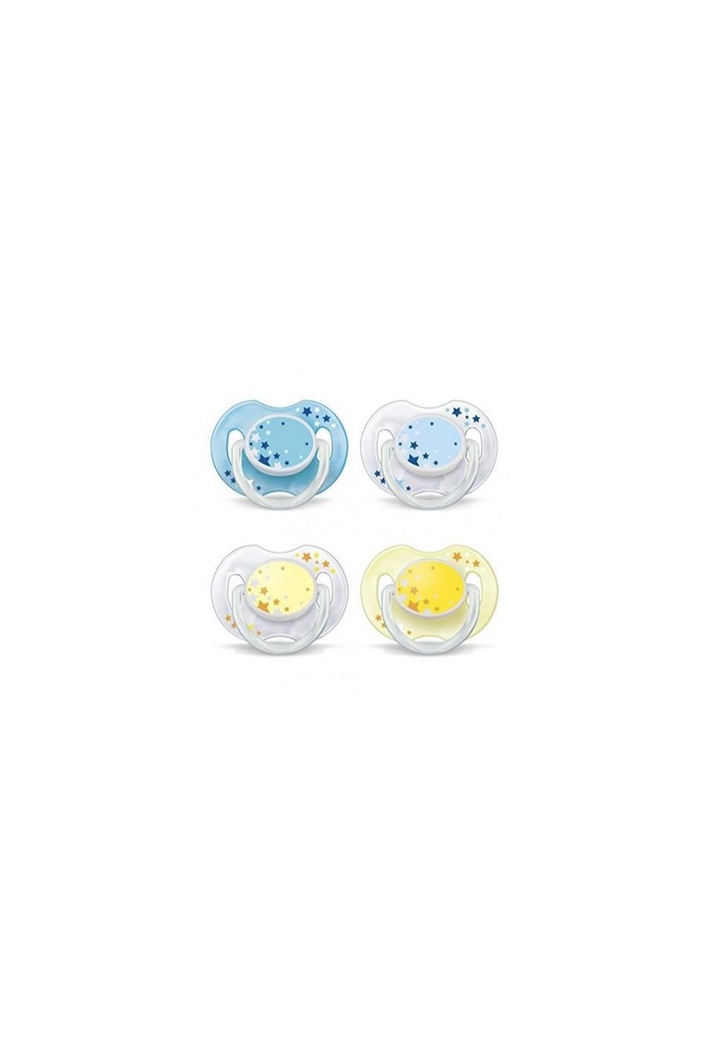 Avent Night Pacifiers 0 to 6 Months 2 Pcs