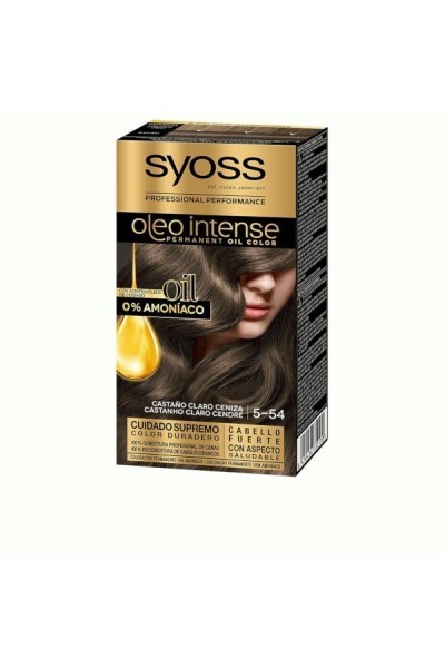 Syoss Oleo Intense Permanent Hair Color 5-54 Light Ash Brown