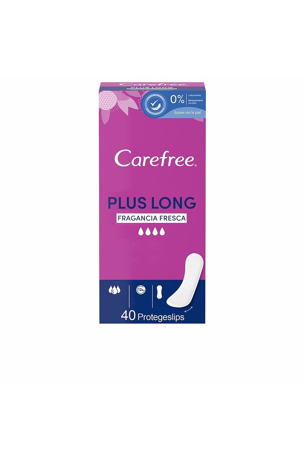 Carefree Plus Long Protector Fragancia Fresca 40 Uds