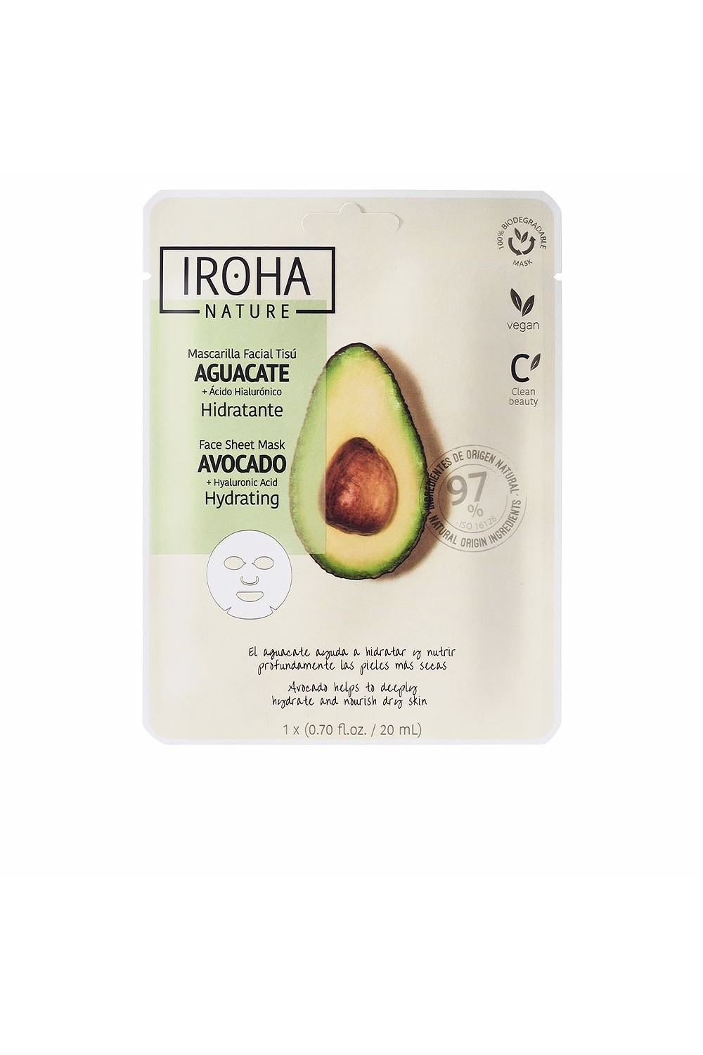 Iroha Nature Nature Mask Avocado Hyaluronic Acid 1 U