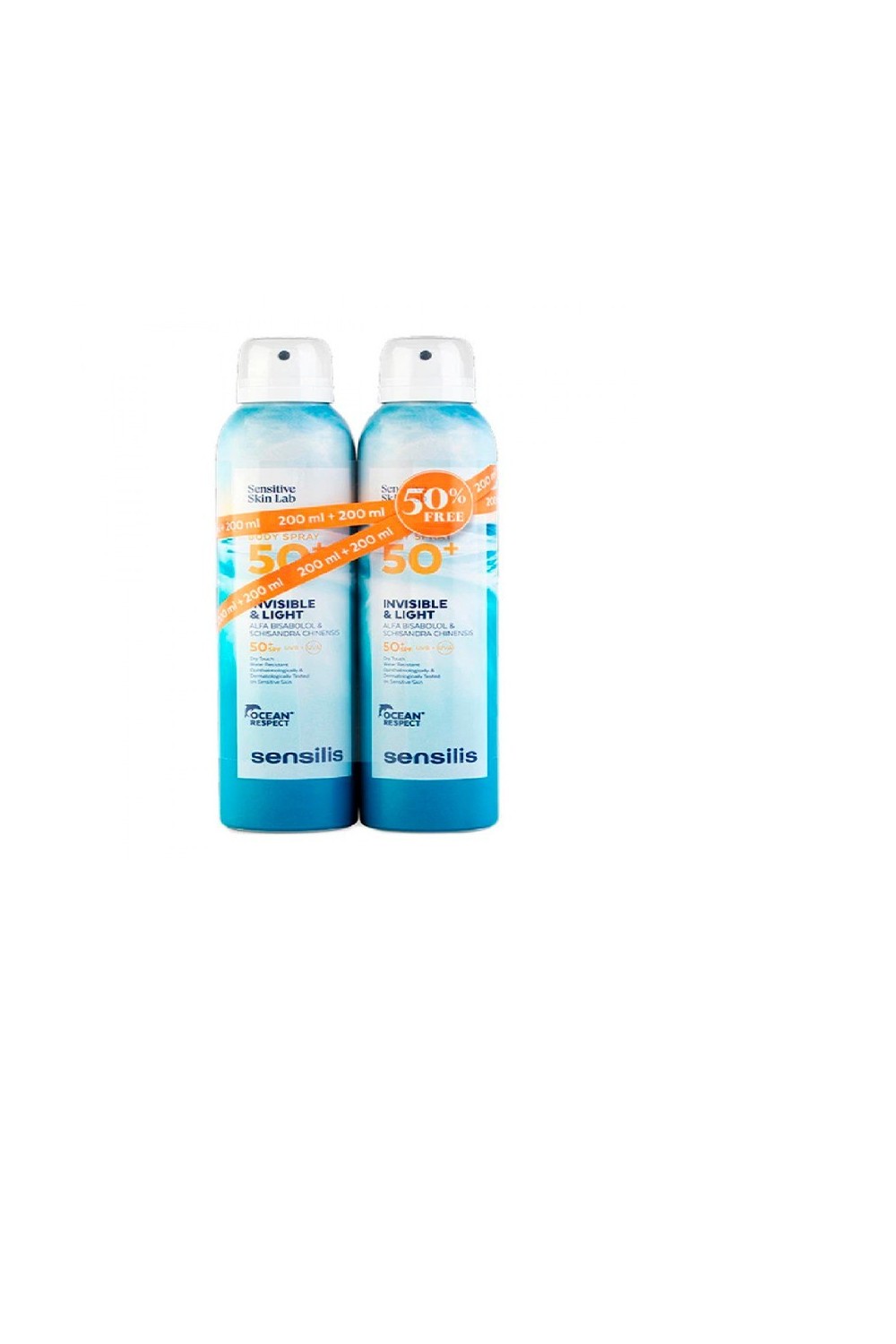 Sensilis Body Spray Invisible & Light Spf50+ 2x200ml