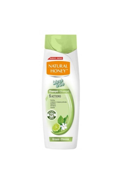 Natural Honey Wash y Go Champú Graso 400ml