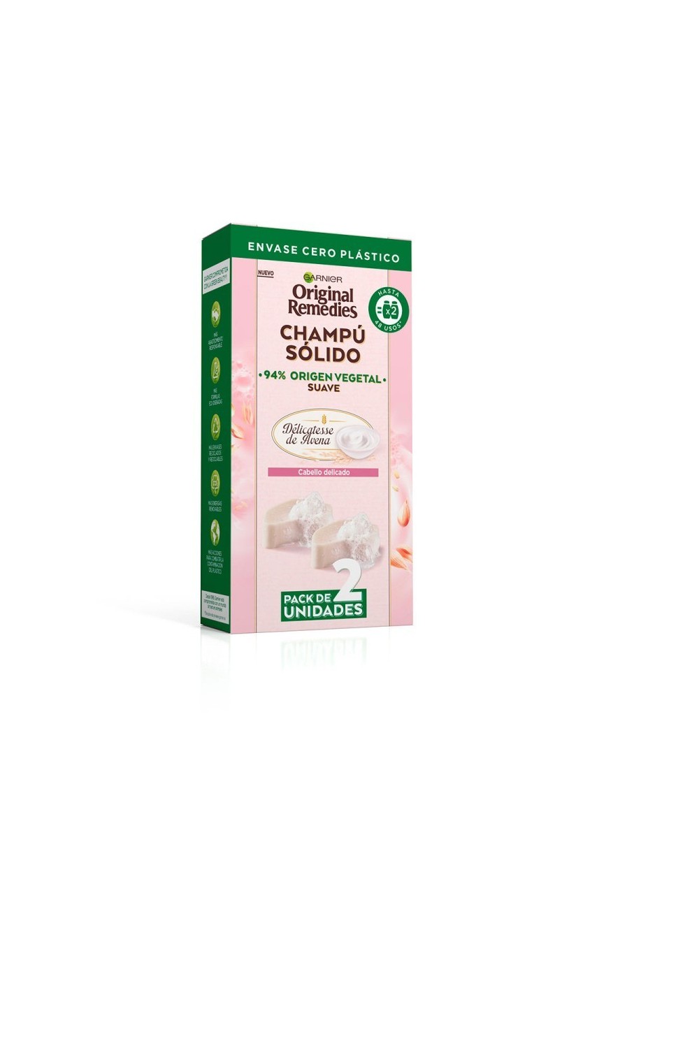 Garnier Original Remedies Champú Sólido Suave De Avena 2 X 60g