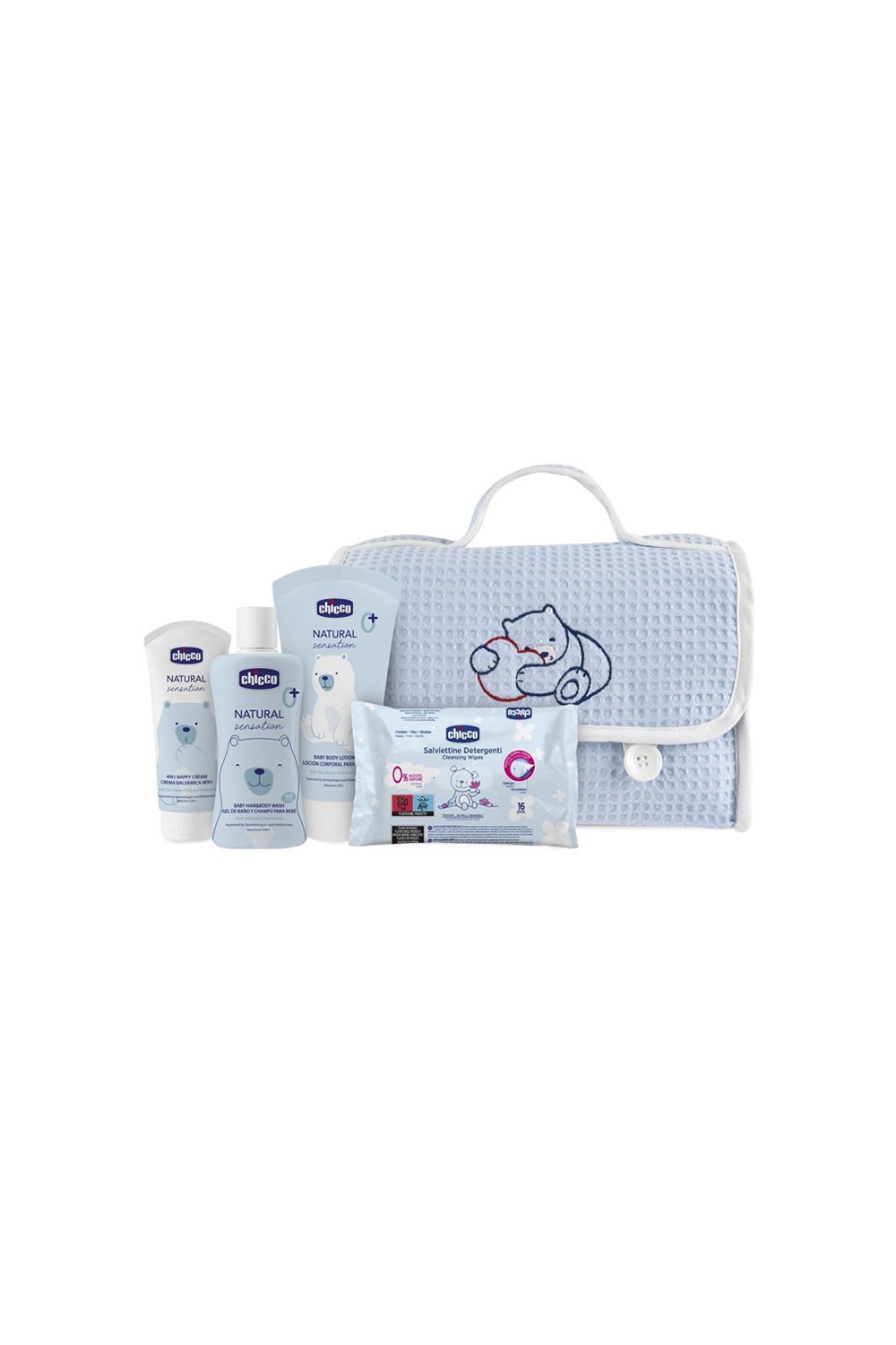 Chicco Pique Bag Blue Set 4 Pieces