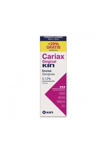 Kin Cariax Gingival Rinse 500ml + 100ml Free