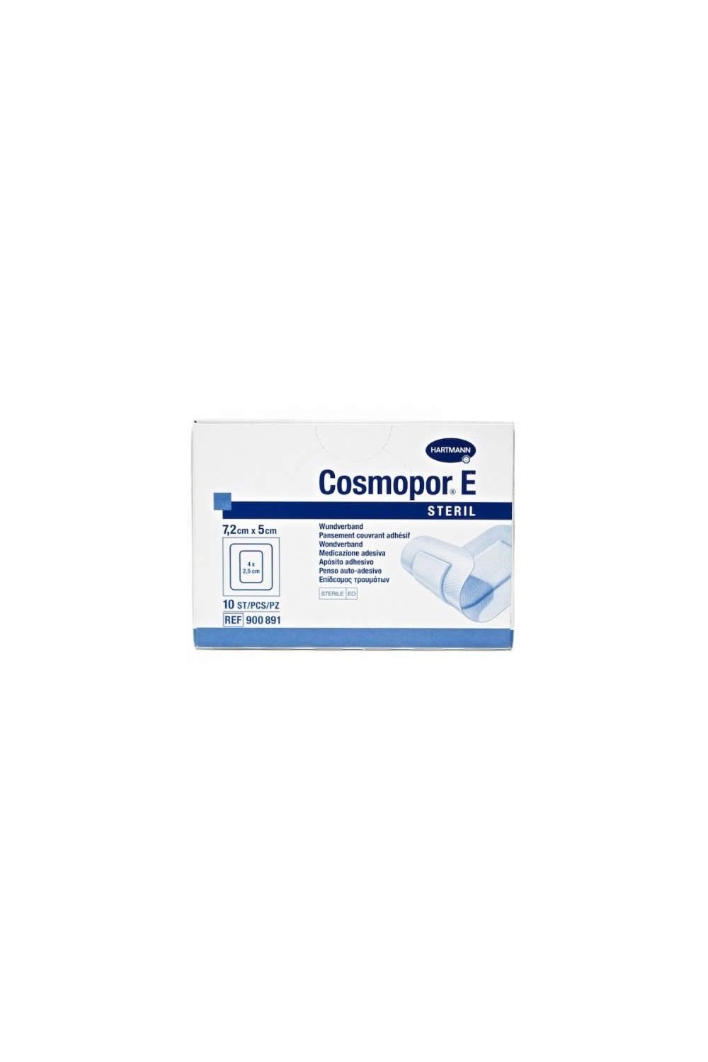 Hartmann Cosmopor E Steril Absorbent Adhesive Dressing 7,2X5cm 10 Units