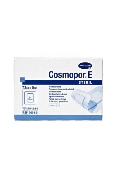 Hartmann Cosmopor E Steril Absorbent Adhesive Dressing 7,2X5cm 10 Units