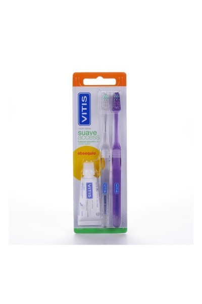 Vitis Double Set Den Access Soft Toothbrush Toothpaste