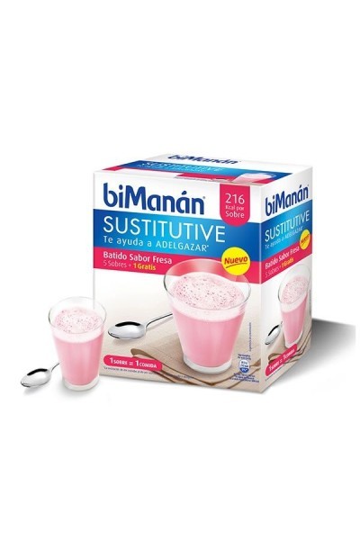BIMANÁN - Bimanán Sustitutive Strawberry Shake 5+1unt