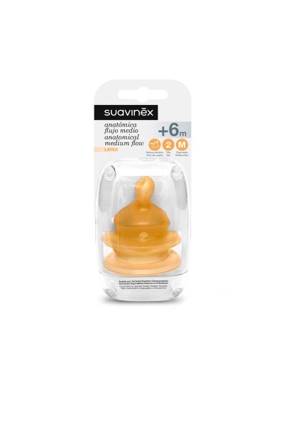 Suavinex™ Anatomical Latex Nipple With Wide Mouth M 6m 2uts Orifice