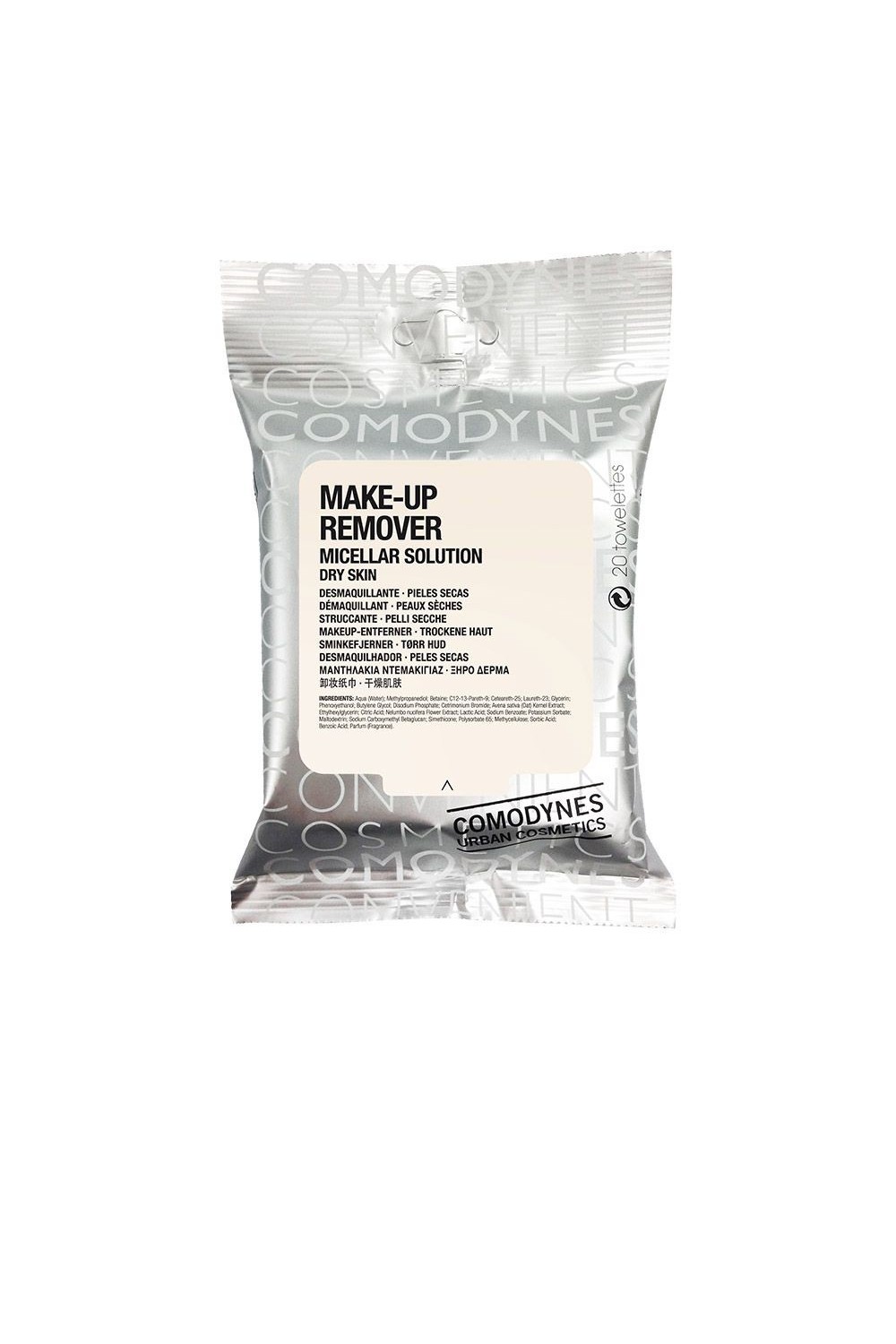 Comodynes Makeup Wipes Sensitive and Dry Skin 20 units