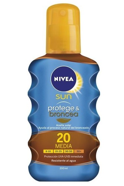 Nivea Sun Protect And Bronze Tan Activating Protecting Oil Spf20 200ml