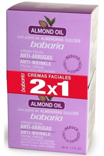 Babaria Almond Oil Anti-Wrinkle Facial Cream  2x50ml