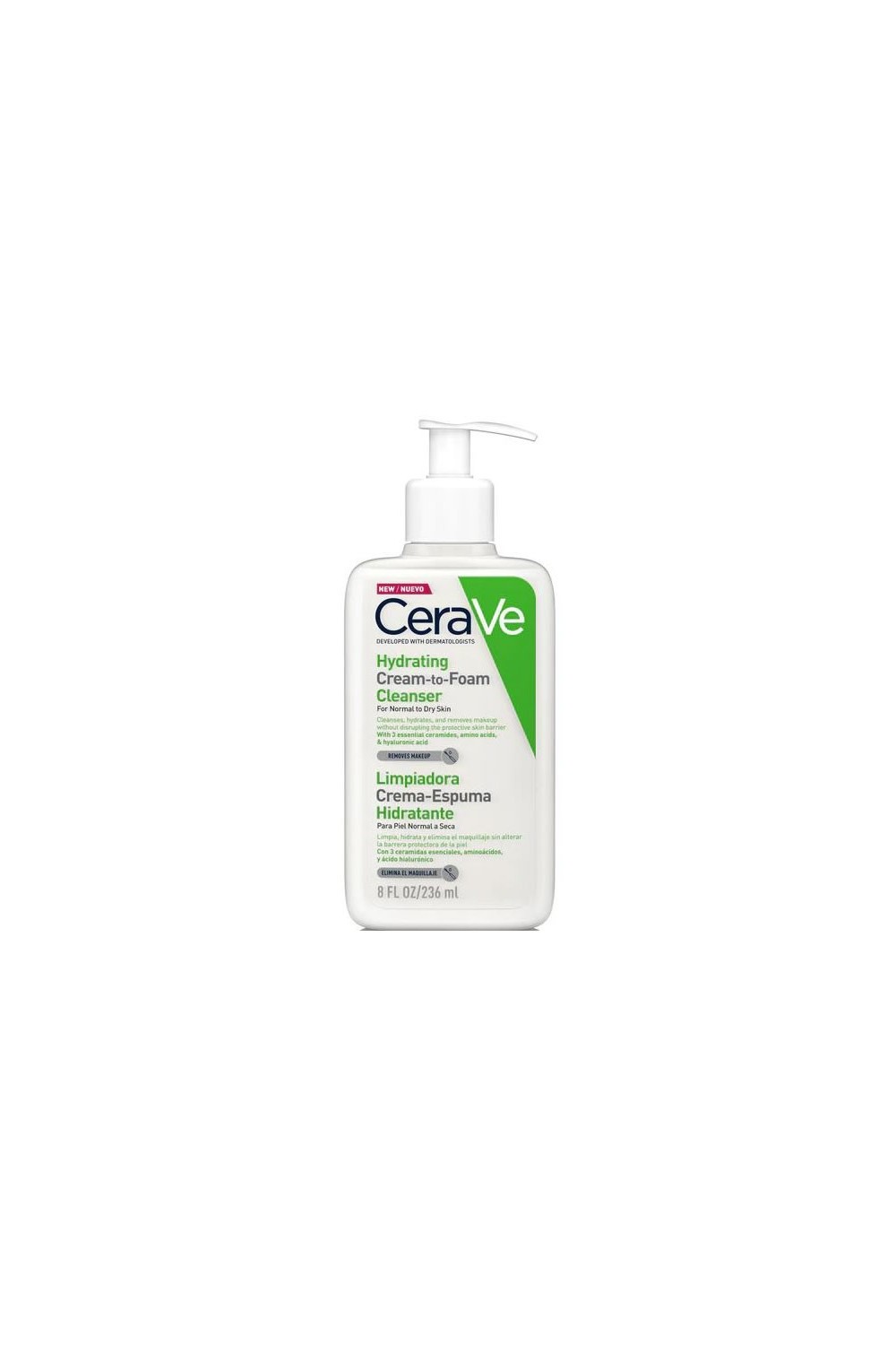 CeraVe Hydrating Cream-To-Foam Cleanser For Normal To Dry Skin 236ml