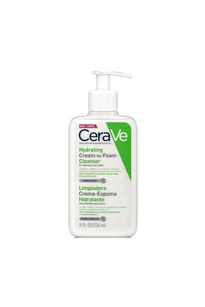 CeraVe Hydrating Cream-To-Foam Cleanser For Normal To Dry Skin 236ml