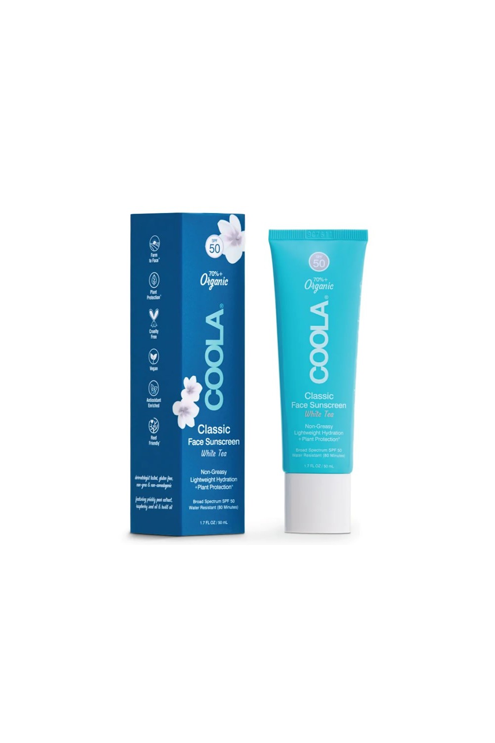 Coola Classic Face Organic Sunscreen Lotion White Tea Spf50 50ml