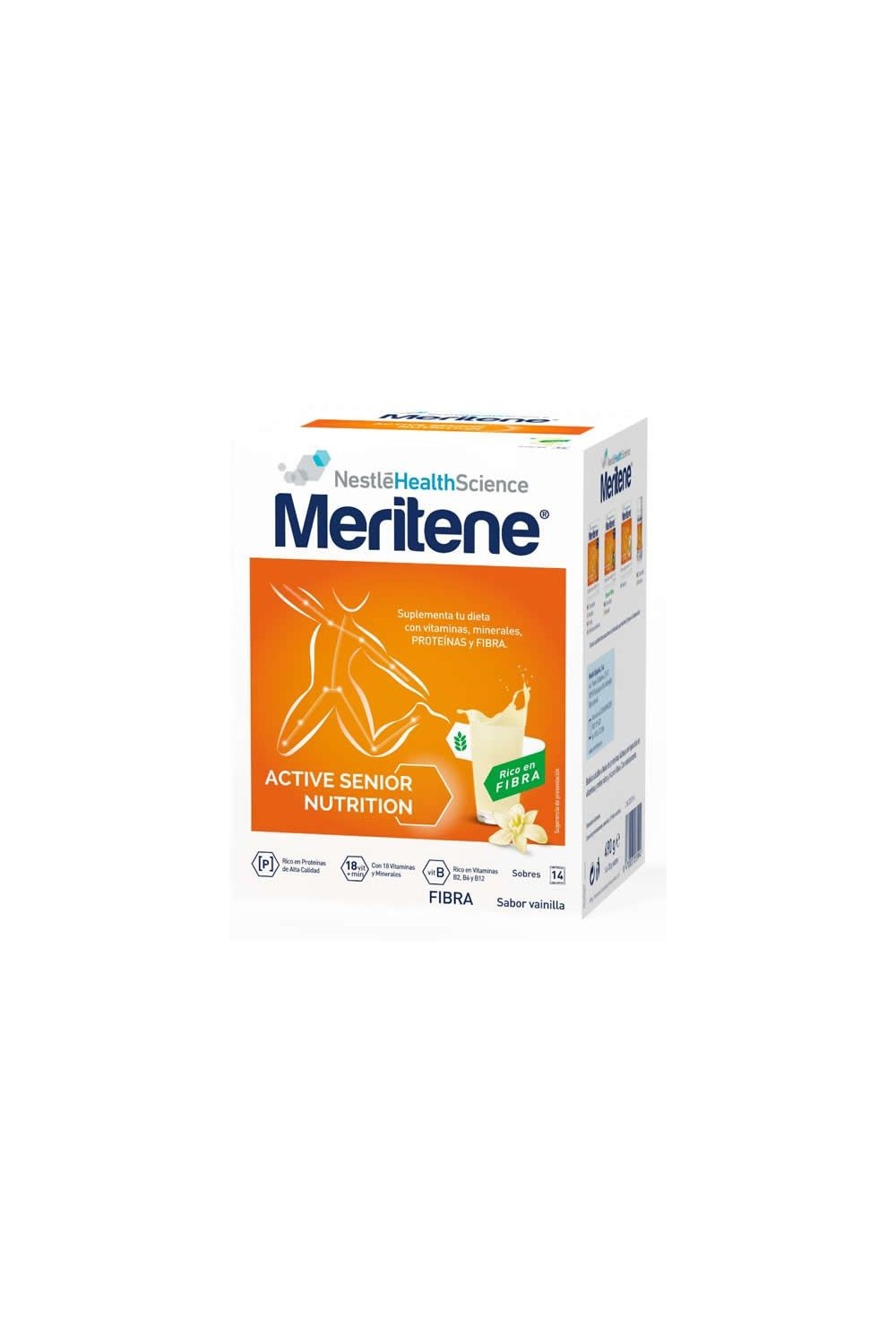 Meritene Active Senior Nutrition Batido Sabor Vainilla Rico En Fibra 14 Sobres