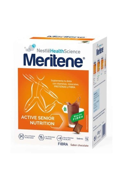 Meritene Active Senior Nutrition Batido Sabor Chocolate Rico En Fibra 14 Sobres