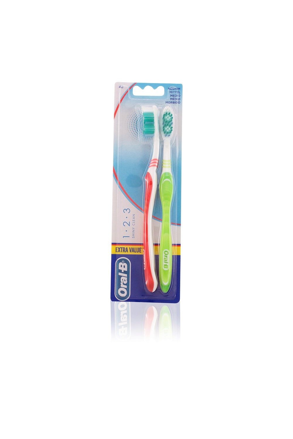 Oral-B Shiny Clean Toothbrush Medium 2 Units