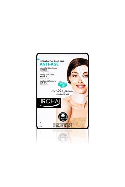Iroha Nature Anti Age Cotton Face And Neck Mask Collagen 1 Unit