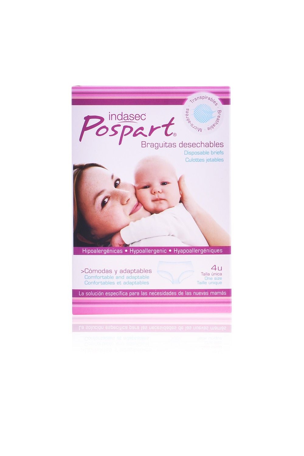 Indasec Pospart Single Size Disposable Panties 4 Units