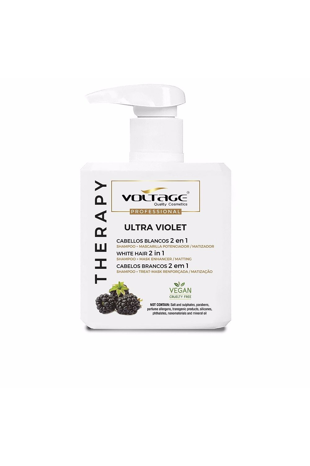 Voltage Cosmetics Therapy Ultra Violet Cabellos Blancos 2 En 1 Champú-Mascaril