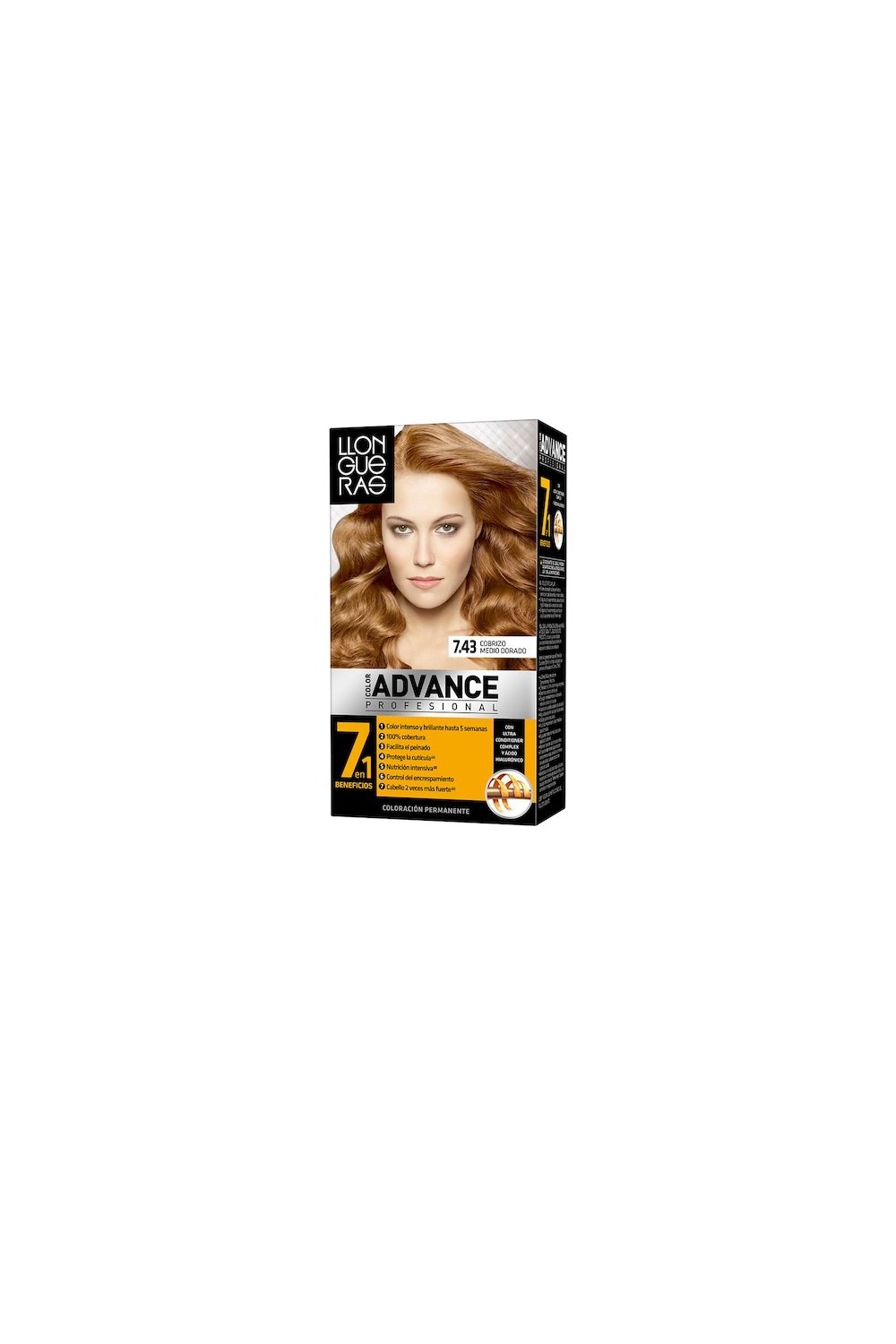 Llongueras Color Advance Hair Colour 7,43 Cobrizo Medio Dorado