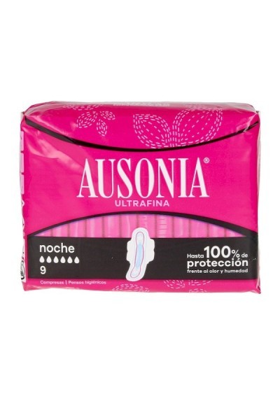 Ausonia Night With Wings Sanitary Towels 9 Units