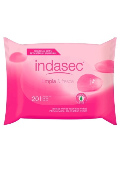 Indasec Clean And Fresh Intimate Wipes 20 Units