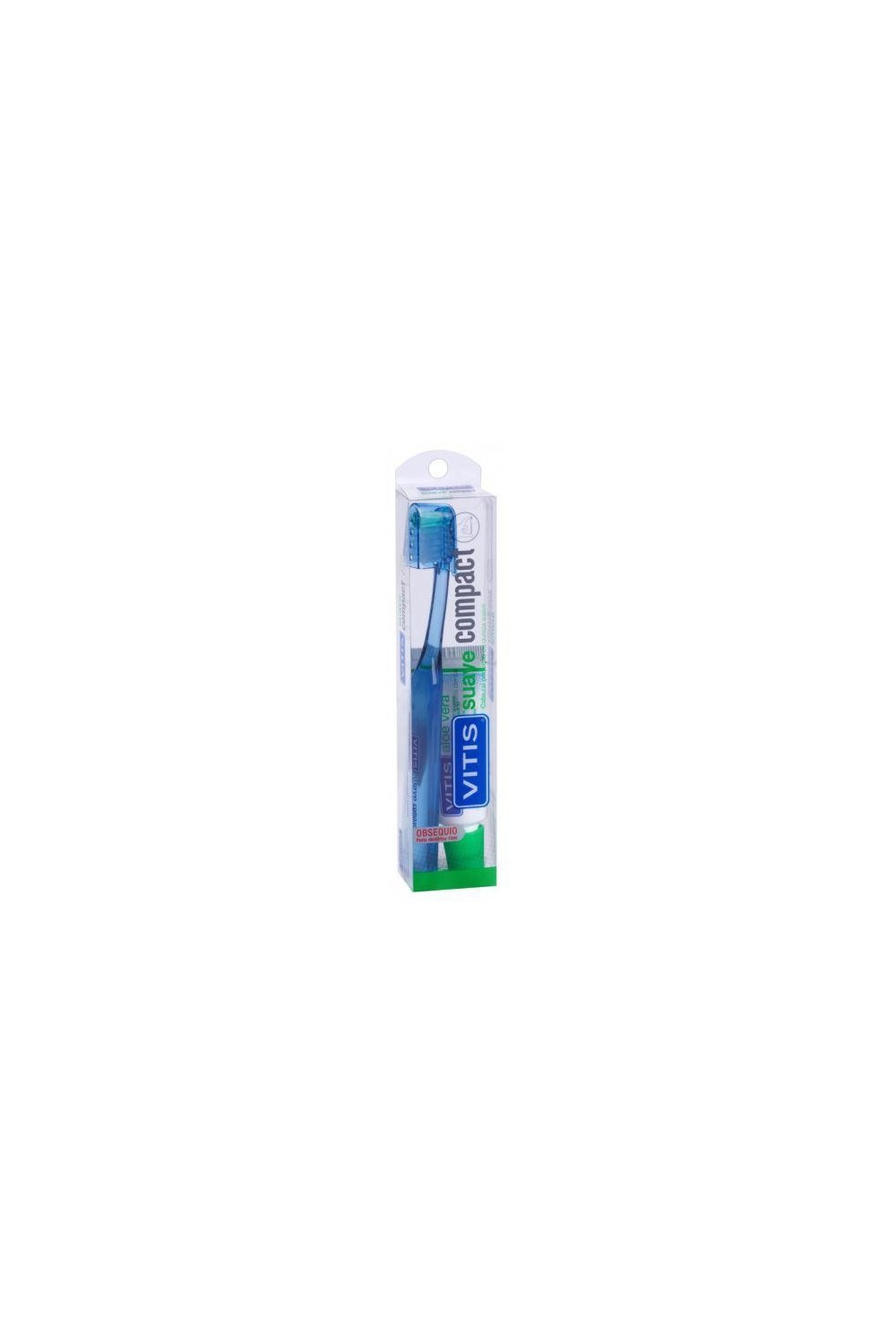 Vitis Compact Medium Toothbrush Aloe 15ml