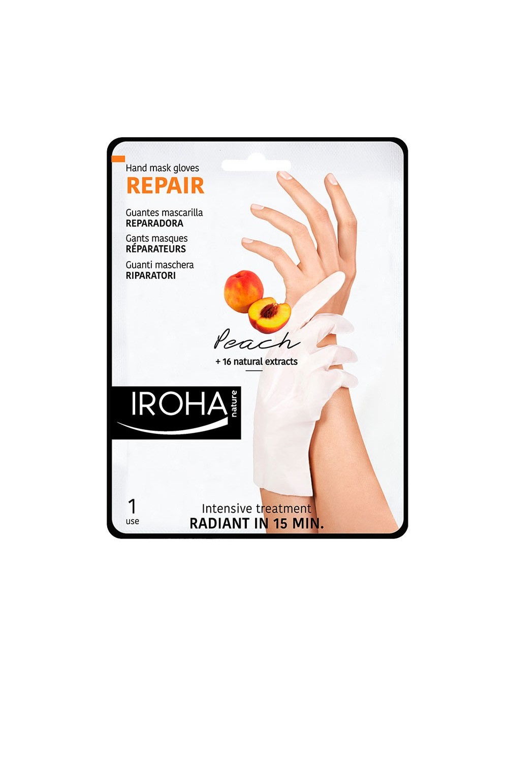 Iroha Nature Peach Hand y Nail Mask Gloves Repair
