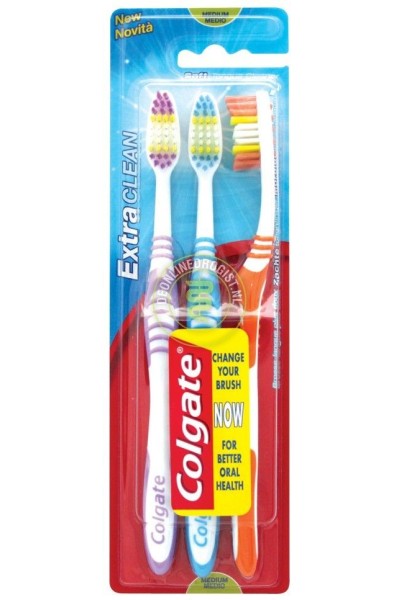 Colgate Extra Clean Medium Toothbrush 3 Units